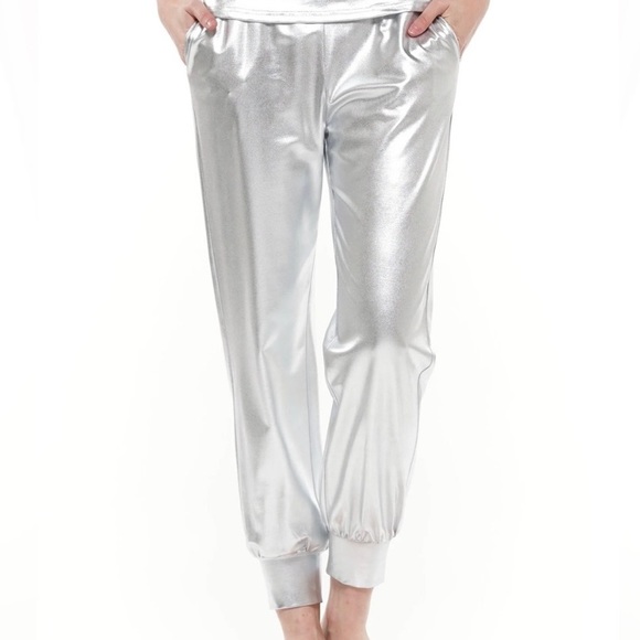 Lauren Ralph Lauren Metallic Jogger Pants  | Size: Large - Picture 3 of 5